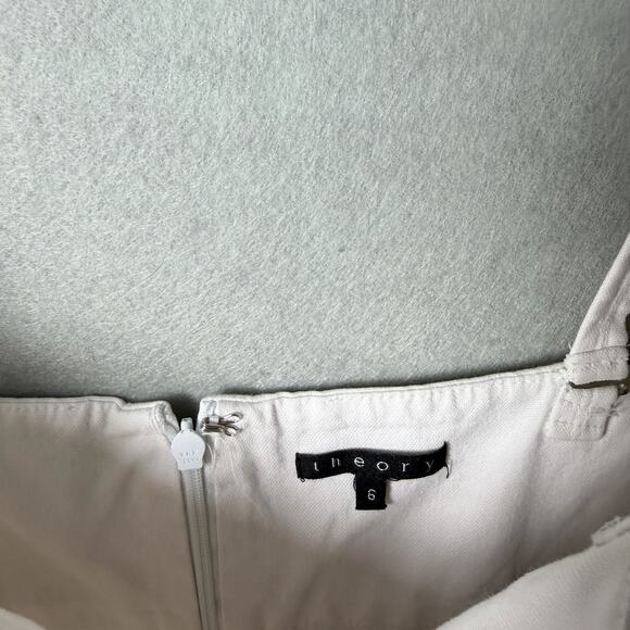 Theory Mini Ivory White Dress Spaghetti Straps Sundress Size 6 - Picture 5 of 10